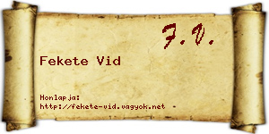 Fekete Vid névjegykártya